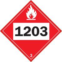 Plaque-&eacute;tiquette TMD 1203 pour liquide inflammable essence & essence-alcohol, Vinyle adh&eacute;sif Groupe Generik