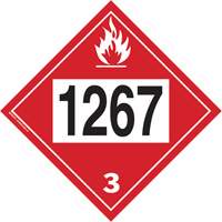 Plaque-&eacute;tiquette TMD 1267 pour liquide inflammable p&eacute;trole brut, Vinyle adh&eacute;sif Groupe Generik