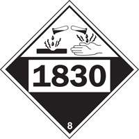Plaque-&eacute;tiquette TMD 1830 pour mat&eacute;riaux corrosifs acide sulfurique, Plastique Groupe Generik