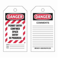 &eacute;tiquettes Confined Space, Polyester, 3" la x 5-3/4" h, Anglais Groupe Generik