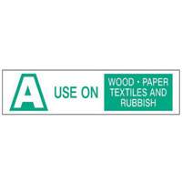 Étiquettes «A Use on Wood Paper Textiles and Rubbish», 6" lo x 1-1/2" la, Vert sur blanc SY238 | Groupe Generik