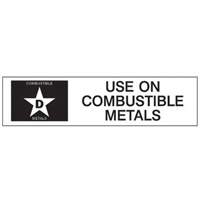 &eacute;tiquette D: Use on Combustible Metals pour extincteur Groupe Generik