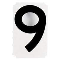 Quick-Align&reg; Individual Gothic Number and Letter Labels, 9, 4" H, Black Groupe Generik
