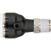 Topfit Male Threaded Y-Connector Fitting, 1/4" Dia, Polymer Groupe Generik