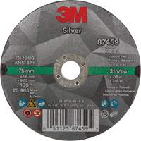 Silver Cut-Off Wheel, 3" x 0.06", 3/8"-24 Arbor, Type 1, Ceramic, 25645 RPM Groupe Generik