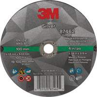 Silver Cut-Off Wheel, 4" x 0.06", 3/8"-24 Arbor, Type 1, Ceramic, 19100 RPM Groupe Generik