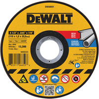 Metal Cut-Off Wheel, 4-1/2" x 0.045", 7/8" Arbor, Aluminum Oxide, Type 1 Groupe Generik