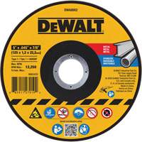 Metal Cut-Off Wheel, 5" x 0.045", 7/8" Arbor, Aluminum Oxide, Type 1 Groupe Generik