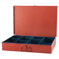Compartment Box With 12 Adjustable Compartments, 12" D x 18" W x 3" H, Red Groupe Generik