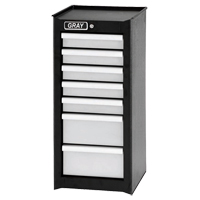 Side Rider Cabinet, 7 Drawers, 14-3/4" W x 18" D x 33.34" H, Black Groupe Generik