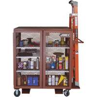 Mobile Mesh Cabinet, Steel, 37 Cubic Feet, Red Groupe Generik