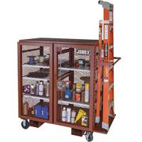 Mobile Mesh Cabinet, Steel, 37 Cubic Feet, Red Groupe Generik