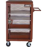 Mobile Mesh Cabinet, Steel, 22 Cubic Feet, Red Groupe Generik