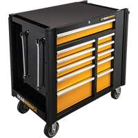 Chariot &agrave; outils &eacute;lectrique, 11 tiroirs, 42-1/2" la x 24-7/16" p x 41" h, Noir/Orange Groupe Generik