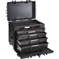 Coffre &agrave; outils mobile avec tiroirs, 4 tiroirs, 22-4/5" la x 15" p x 18" h, Noir Groupe Generik