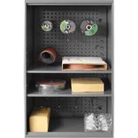 Armoire d'entreposage de produits abrasifs avec panneau perfor&eacute;, Acier, 19-7/8" x 14-1/4" x 32-3/4", Gris Groupe Generik