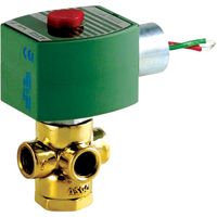 3-Way Direct Acting Universal Solenoid Valves, 1/4" Pipe, 100 psi Groupe Generik