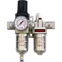 Airflo Compact Combination Units Filter/Regulator + Lubricator + Gauge, 1/4" NPT, 150 PSI Max. PSI, Modular Groupe Generik