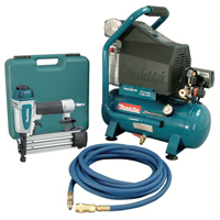 Air Compressor and Brad Nailer Kit, Electric, 2.6 Gal. (3.1 US Gal), 130 PSI, 120/1 V Groupe Generik