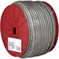 Wire Cable, 250' (76.2 m) x 1/8", 340 lbs. (0.17 tons), Vinyl Coated Groupe Generik