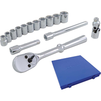 Jeu de douilles et accessoires, 15 Mcx, Prise de 3/8" Groupe Generik