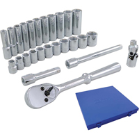 Jeu de douilles et accessoires, 26 Mcx, Prise de 3/8", Profond Groupe Generik