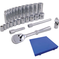 Jeu de douilles m&eacute;triques et accessoires, 26 Mcx, Prise de 3/8", Profond Groupe Generik
