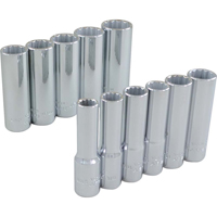 Jeu de douilles, 11 Mcx, Prise de 3/8", Profond Groupe Generik