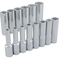 Jeu de douilles, 14 Mcx, Prise de 3/8", Profond Groupe Generik