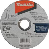 Thin Kerf Cut-Off Wheel, 5" x 3/64", 7/8" Arbor, Type 1, Aluminum Oxide, 12250 RPM Groupe Generik