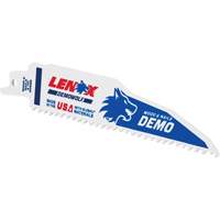 Lame de scie alternative pour d&eacute;molitions, Bim&eacute;tal, 6 Dents par pouce, 6" lo x 1" la Groupe Generik