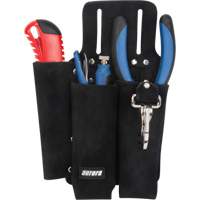 Porte-outils pour monteur de ligne, Porte-outil multiple, Cuir, 3 Poches Groupe Generik
