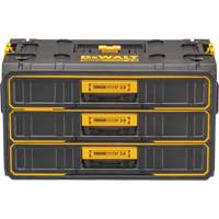 ToughSystem&reg; 2.0 Three-Drawer Unit, 21-4/5" x 12-3/10" x 12-3/5", Black/Yellow Groupe Generik