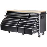 HDRC7220 HD Series Roller Cabinet, 20 Drawers, 72" W x 24" D x 42-3/10" H, Black Groupe Generik