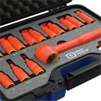 Douille isol&eacute;e, foret hex SAE & m&eacute;trique &agrave; prise 3/8" avec fixation, 1000 V, 16 M Groupe Generik