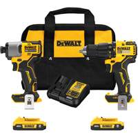 Brushless Compact Cordless 1/2" Hammer Drill & 1/4" Impact Driver Kit, Lithium-Ion, 20 V Groupe Generik