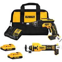 XR&reg; Brushless Drywall Screwgun & Cut-Out Tool Combo Kit, Lithium-Ion, 20 V Groupe Generik
