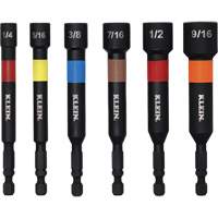 Power Nut Setters, 1/2"/5/16"/1/4"/3/8"/7/16"/9/16" Tip, 1/4" Drive, 4" L, Magnetic Groupe Generik