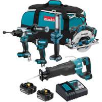 Ensemble de 5 outils sans fil LXT &agrave; moteur sans balais, Lithium-ion, 18 V Groupe Generik