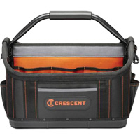 17" Tradesman Open Top Tool Bag, Polyester, 25 Pockets, Black/Orange Groupe Generik