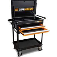 Utility Cart, 2 Drawers, 32-1/2" W x 42" H, Black/Orange Groupe Generik
