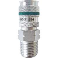 QUIKSILVER Ultraflo 7.8 mm Quick Coupler, Zinc-Plated Steel, 1/2", Male NPT, 362 PSI Groupe Generik