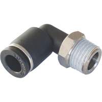 MAXFIT Push-to-Connect to Male NPT Elbow Adapter, 3/8" x 1/2" Dia., PBT Polymer Groupe Generik