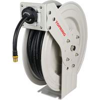MAXREEL Single-Arm Automatic Rewind L Hose Reel with Rubber Hose, Air, 3/8" x 50', Single Hose, 250 PSI Groupe Generik