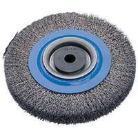 Crimped Wire Bench Wheel Brush, 6" Dia., 0.0118" Fill, 1/2" - 1-1/4" Arbor Groupe Generik