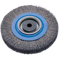 Crimped Wire Bench Wheel Brush, 6" Dia., 0.0118" Fill, 1/2" - 1/4" Arbor Groupe Generik