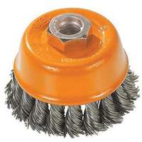 Knot-Twisted Wire Cup Brush, 3" Dia. x M10x1.25 Arbor Groupe Generik