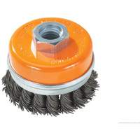 Knot-Twisted Wire Cup Brush with Ring, 4" Dia. x 5/8"-11 Arbor Groupe Generik