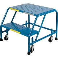 Escabeau roulant, 2 marches, Largeur de la marche 18", Hauteur de la plateforme 19", Acier Groupe Generik