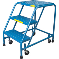 Escabeau roulant, 3 marches, Largeur de la marche 18", Hauteur de la plateforme 28", Acier Groupe Generik